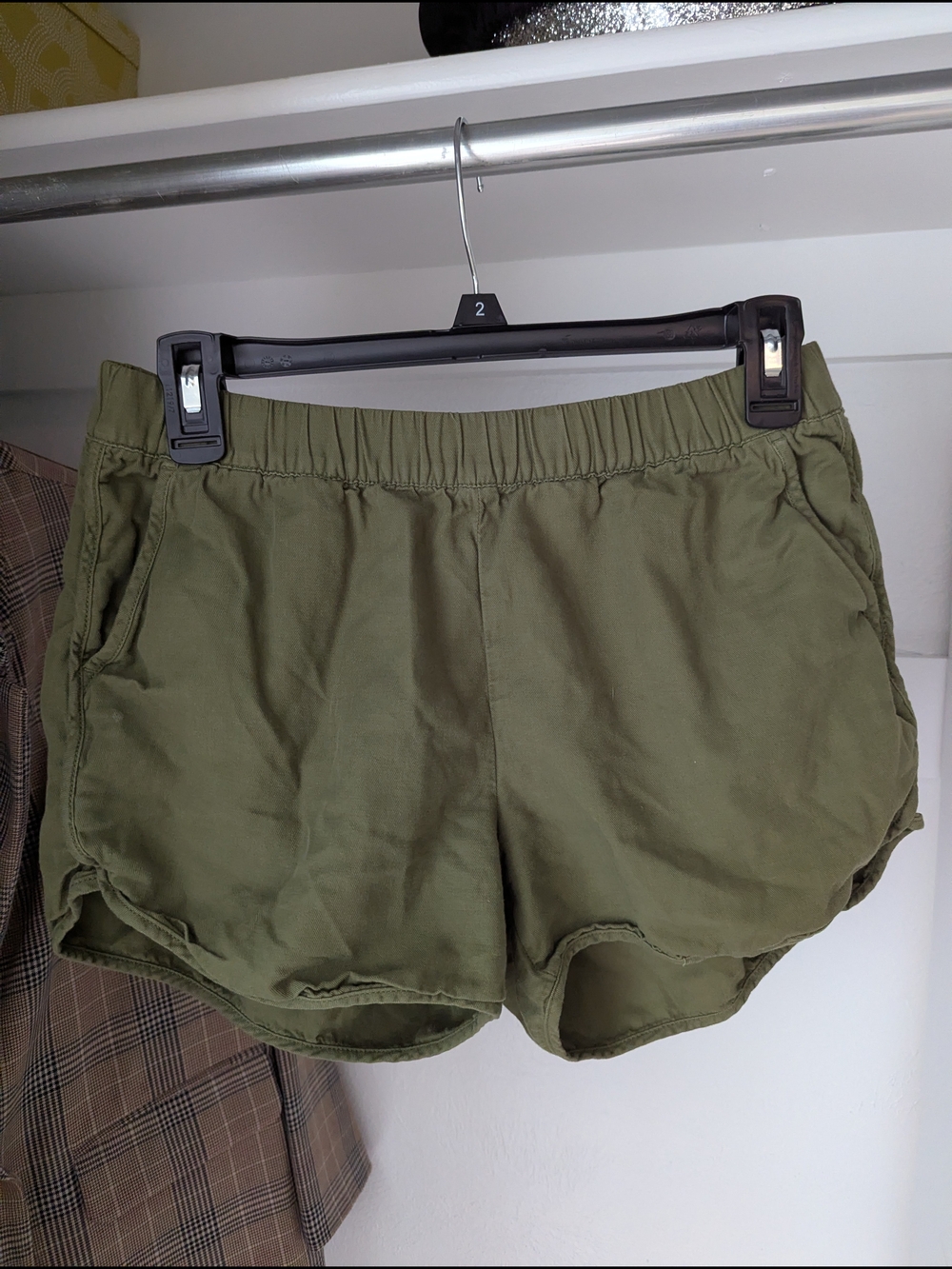 Madewell Olive Green Elastic-Waist Athletic Shorts S